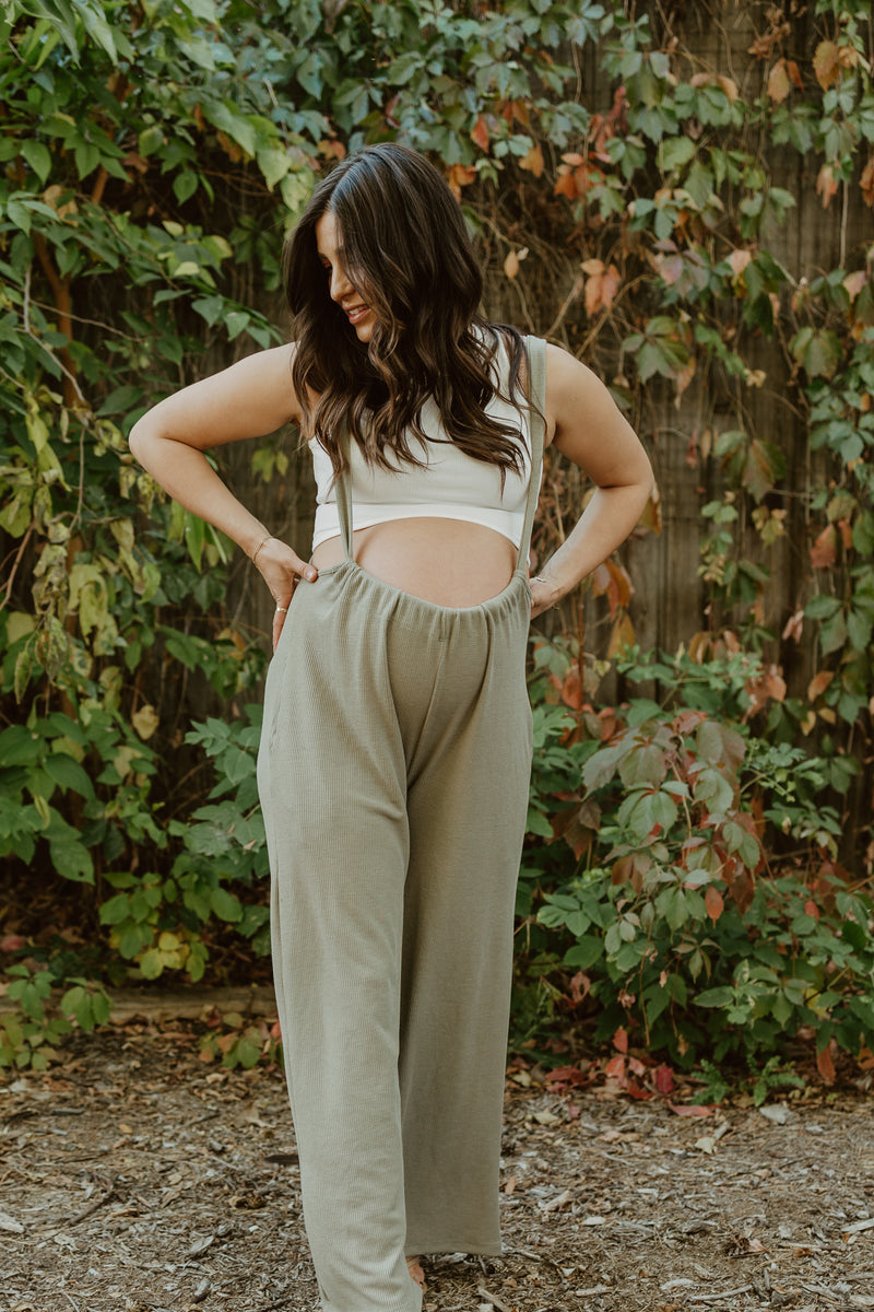 She's Sorted Suspender Overalls - Olive
