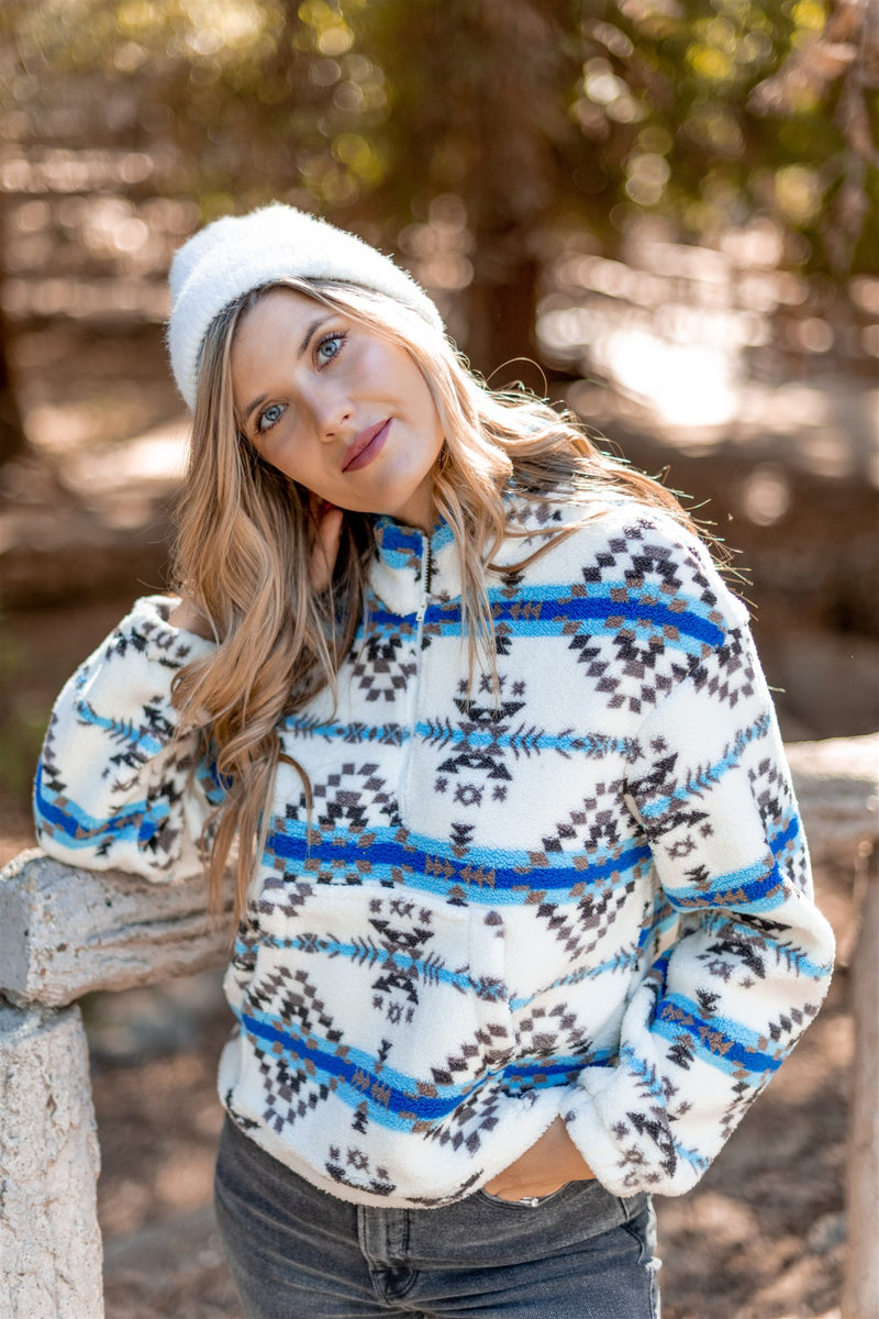 Aspen Aztec Print Zip-Up - Finding July