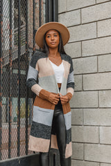 City Babe Striped Cardigan- Black - Finding July