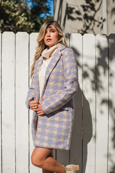 Hopeless Romantic Houndstooth Jacket - Lilac - Finding July