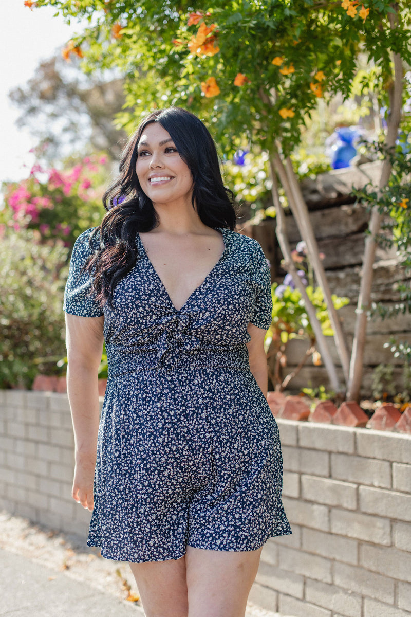 I'm Real Tie Front Romper - Finding July