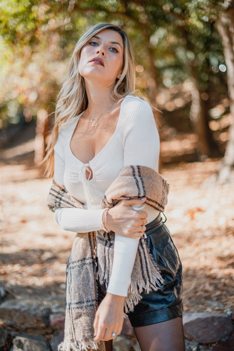 Knockout Knit Bodysuit - White - Finding July