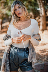 Knockout Knit Bodysuit - White - Finding July