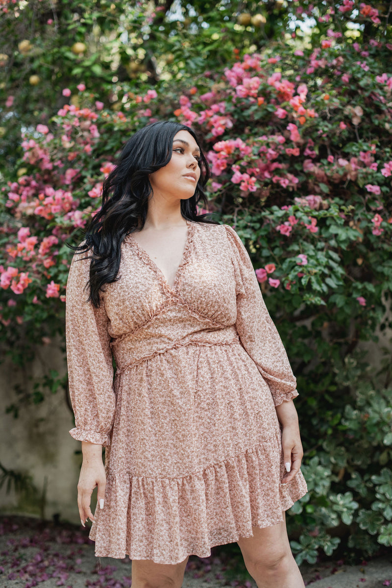 Undeniable Floral Mini Dress - Blush - Finding July