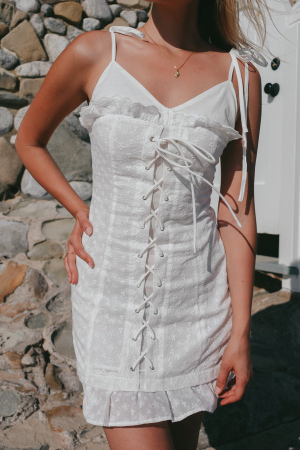 Laguna Lace Up Dress - Finding July